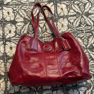 Coach Burgundy Leather Shoulder Bag